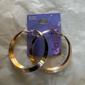 Claire's Shiny Gold Hoop Earrings